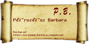 Pórszász Barbara névjegykártya